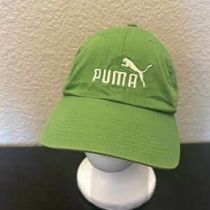 Retro style‎  Puma Logo Athletic Embroidered Hat Classic Pounce Green White